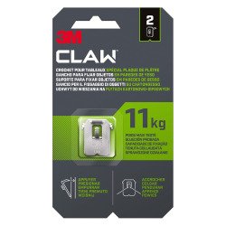Crochet pour tableaux spécial plaque de plâtre 3M CLAW 11 kg - paquet de 2 crochets