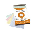 Ficha Bristol 148 x 210 mm cuadriculada 5 x 5 colores surtidos perforada Exacompta - Caja de 100