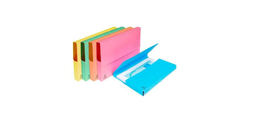 Hoesje met balg karton Exacompta 24 x 32 cm pastelkleur - pak van 25 stuks