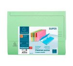 Chemise pochette à soufflet carte Exacompta 24 x 32 cm couleur pastel - Paquet de 25