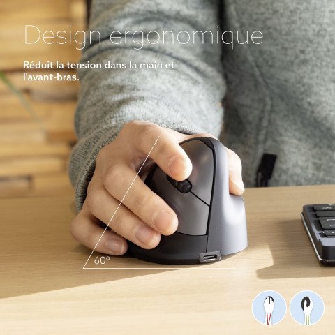 Ratón inalámbrico HE Break de R-Go Tools (para diestros) Talla L