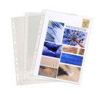 Fundas multitaladro lisas de PVC Exacompta A4 8/100e - Caja de 100