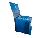 Clasificador con fuelle extensible azul cierre V-lock