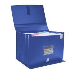 Clasificador con fuelle extensible azul cierre V-lock