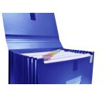 Clasificador con fuelle extensible azul cierre V-lock