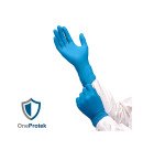 Gants jetables nitrile non poudrés manchettes longues - Boîte de 100 gants