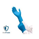 Gants jetables nitrile non poudrés épais à manchettes longues - Boîte de 100 gants