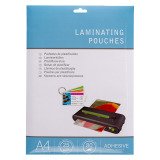 Adhesive back glossy A4 80 µ plastic pouches - Box of 25