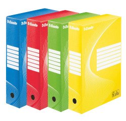 Cardboard archive box Esselte Vivida - 8 cm spine - Assorted colors - Pack of 10