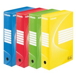 Boîte archives carton Esselte Vivida - Dos 8 cm - Couleurs assorties - Lot de 10
