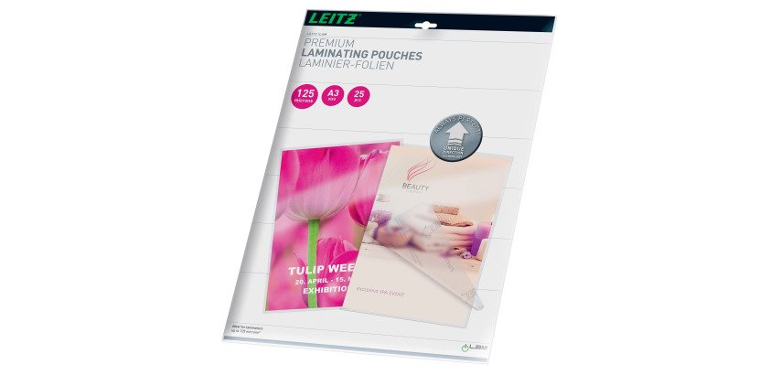 Leitz A3 Laminating Pouches - 2 x 125 µ - Glossy - Box of 25