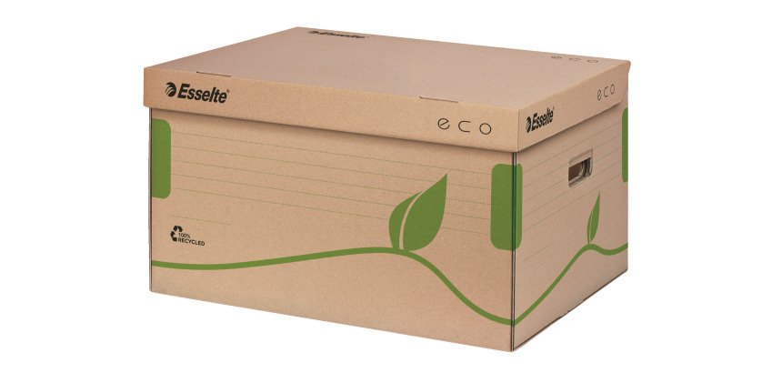 Caisse archives carton Esselte - H 24,2 x L 34,5 x P 43,9 - Marron