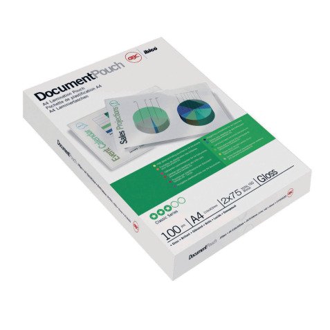 Pochettes de plastification GBC A4 2 x 75 µ brillantes - Boite de 100