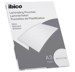 Lamineerhoesjes Ibico A3 2 x 100 µ glanzend - Doos van 100