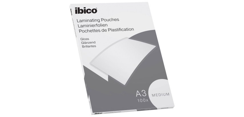 Ibico A3 Laminating Pouches - 2 x 100 µ - Glossy - Box of 100