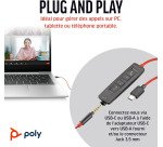 Casque micro filaire Poly Blackwire 3225