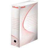 Boîte archives carton Esselte Boxy - Dos 10 cm - Haute résistance - Blanche
