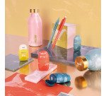 Botella isotérmica de acero inoxidable 0,35 L serie Lava Rosa MILAN