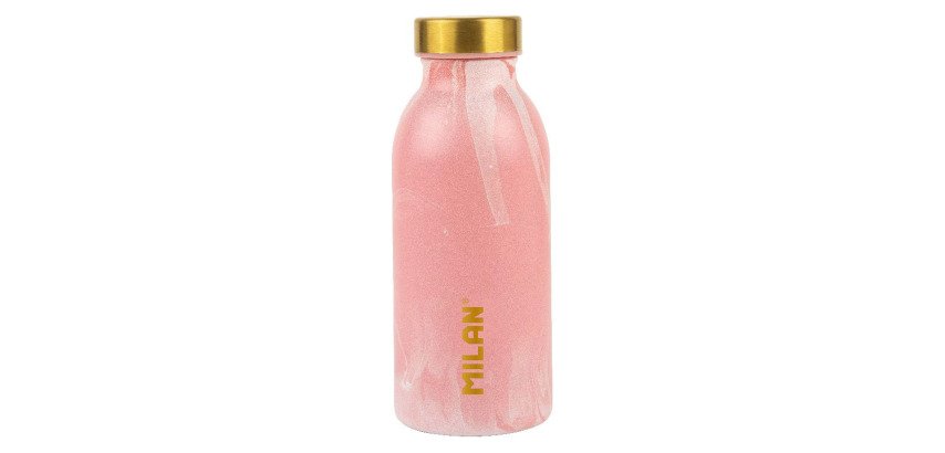Botella isotérmica de acero inoxidable 0,35 L serie Lava Rosa MILAN