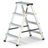 Scala pieghevole Drabest a doppia salita per uso professionale e domestico in alluminio, 4 gradini