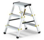 Scala pieghevole Drabest a doppia salita per uso professionale e domestico in alluminio, 3 gradini