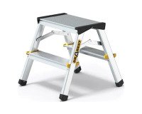 Sgabello pieghevole Drabest a doppia salita per uso professionale e domestico in alluminio, 2 gradini