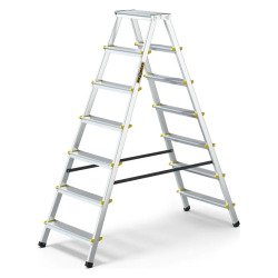 Scala pieghevole Drabest a doppia salita per uso professionale e domestico in alluminio, 7 gradini