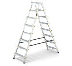 Scala pieghevole Drabest a doppia salita per uso professionale e domestico in alluminio, 8 gradini