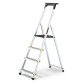Scala pieghevole con mensola Drabest per uso professionale in alluminio, 4 gradini