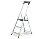 Scala pieghevole con mensola Drabest per uso professionale in alluminio, 3 gradini