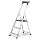 Scala pieghevole con mensola Drabest per uso professionale in alluminio, 3 gradini