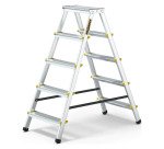 Scala pieghevole Drabest a doppia salita per uso professionale e domestico in alluminio, 5 gradini