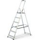 Scala pieghevole con mensola Drabest per uso professionale in alluminio, 6 gradini