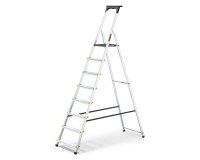 Scala pieghevole con mensola Drabest per uso professionale in alluminio, 8 gradini