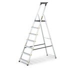 Scala pieghevole con mensola Drabest per uso professionale in alluminio, 7 gradini
