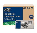 Tork Panni assorbenti per pulizia industriale grigi W4, morbidi e flessibili - 4 confezioni da 120 panni