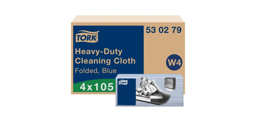 Tork Panno ultraresistente per pulizia blu W4 - 4 confezioni da 105 panni