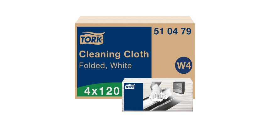 Tork Panni per pulizia bianchi W4 - 4 confezioni da 120 panni