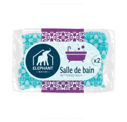 Eponge grattante Salle de bain décorée Eléphant - Paquet de 2