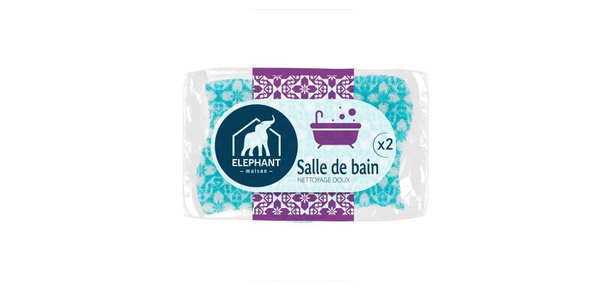 Eponge grattante Salle de bain décorée Eléphant - Paquet de 2