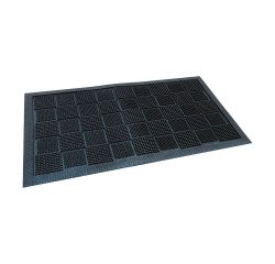 Rubberen mat met noppen zwart 70 x 40 cm.
