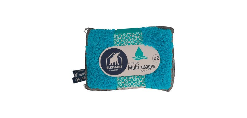 Eponge microfibre lavable multi-usages - Paquet de 2