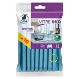 Chiffons vitres et inox Eléphant - Paquet de 10