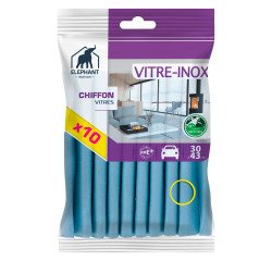 Glass and stainless steel cloths Elephant - Pack of 10