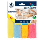 Lavettes microfibre multi-usages Eléphant - Lot de 4