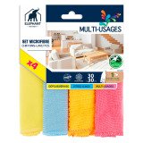 Lavettes microfibre multi-usages Eléphant - Lot de 4