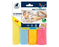 Lavettes microfibre multi-usages Eléphant - Lot de 4