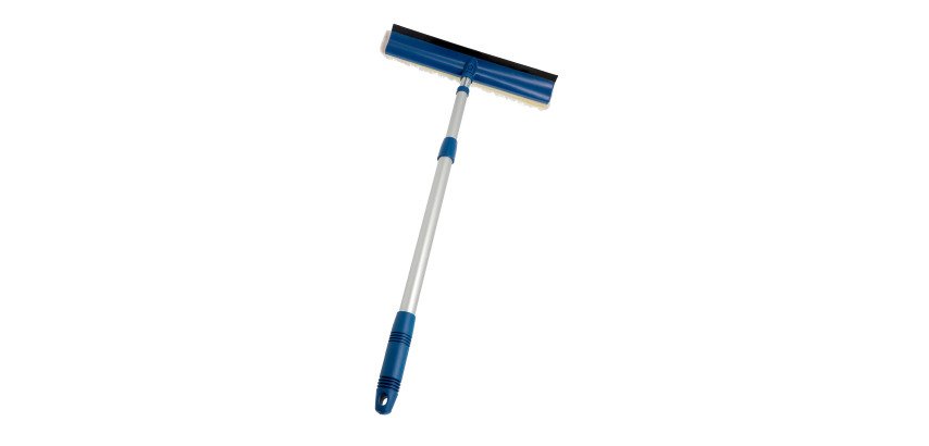 Window squeegee with telescopic aluminum handle and flexible Elephant