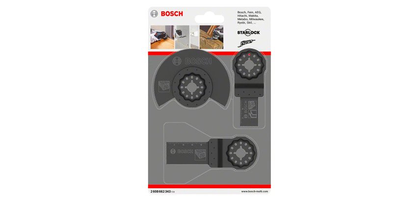 Standard Carpentry Kit 3 Accessories for Bosch Professional Starlock Multi-Function Tools