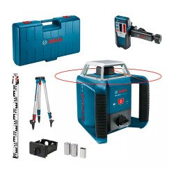 Laser rotatif GRL 400 H Set Bosch Professional + Cellule de réception LR 1 + Trépied BT 152 + Mire GR 2400